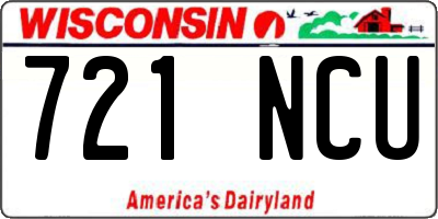 WI license plate 721NCU