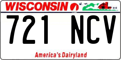 WI license plate 721NCV