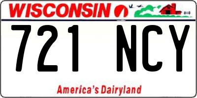 WI license plate 721NCY