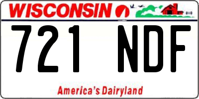 WI license plate 721NDF