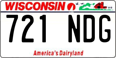 WI license plate 721NDG