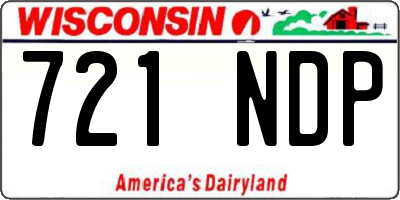 WI license plate 721NDP