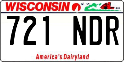WI license plate 721NDR