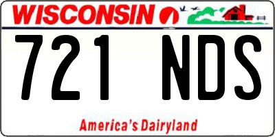 WI license plate 721NDS