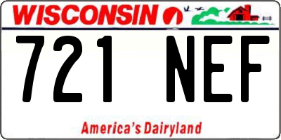 WI license plate 721NEF