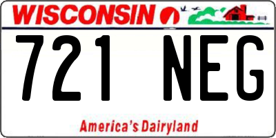WI license plate 721NEG