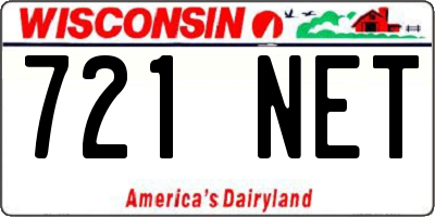 WI license plate 721NET