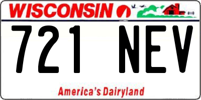 WI license plate 721NEV