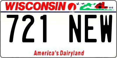 WI license plate 721NEW