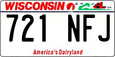 WI license plate 721NFJ
