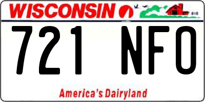 WI license plate 721NFO