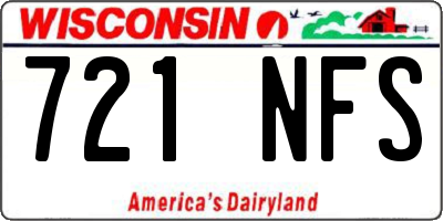 WI license plate 721NFS