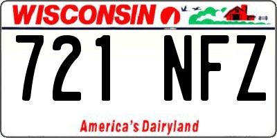 WI license plate 721NFZ