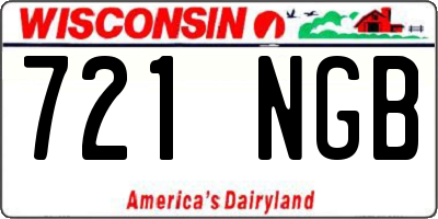 WI license plate 721NGB