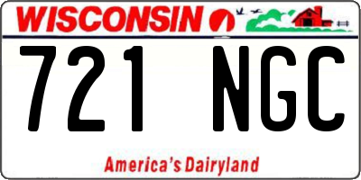 WI license plate 721NGC