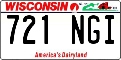 WI license plate 721NGI