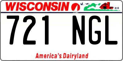 WI license plate 721NGL