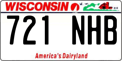 WI license plate 721NHB