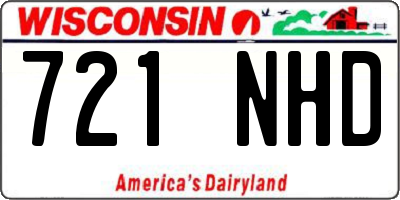 WI license plate 721NHD