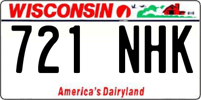 WI license plate 721NHK