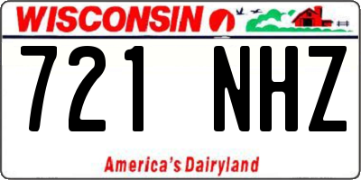 WI license plate 721NHZ