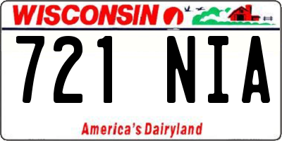 WI license plate 721NIA