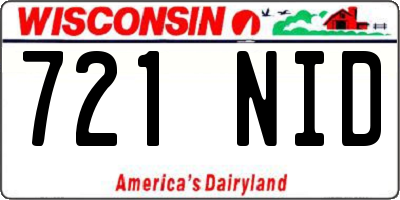 WI license plate 721NID