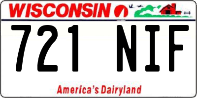 WI license plate 721NIF