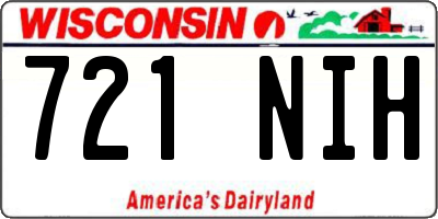 WI license plate 721NIH