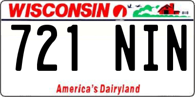 WI license plate 721NIN