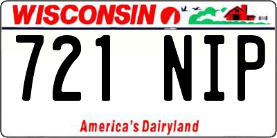 WI license plate 721NIP