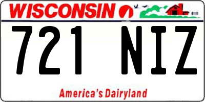 WI license plate 721NIZ