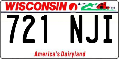 WI license plate 721NJI