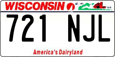 WI license plate 721NJL