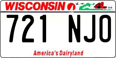WI license plate 721NJO