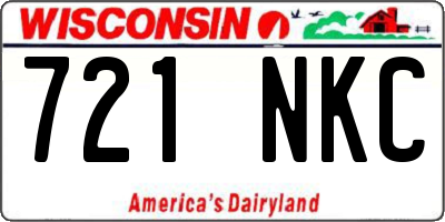 WI license plate 721NKC