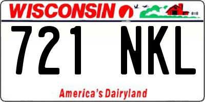 WI license plate 721NKL