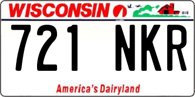 WI license plate 721NKR