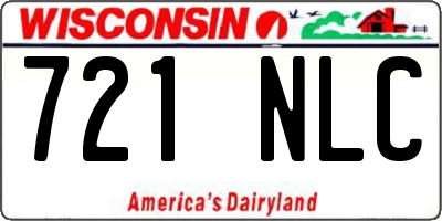 WI license plate 721NLC