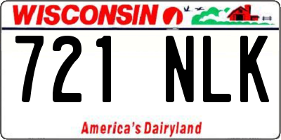WI license plate 721NLK