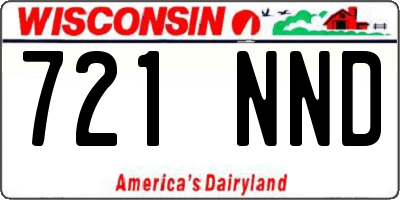 WI license plate 721NND