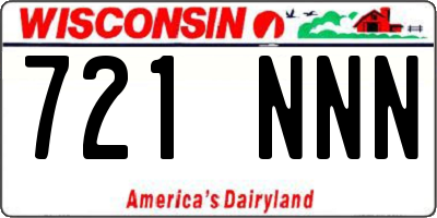 WI license plate 721NNN