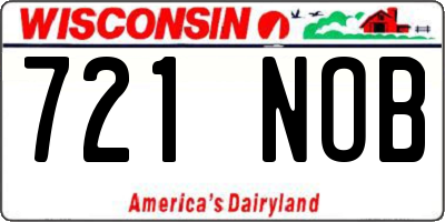 WI license plate 721NOB