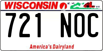 WI license plate 721NOC