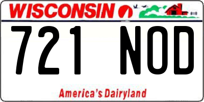 WI license plate 721NOD
