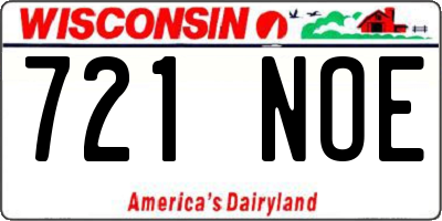 WI license plate 721NOE