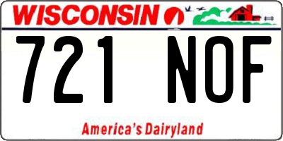 WI license plate 721NOF