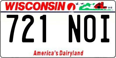 WI license plate 721NOI