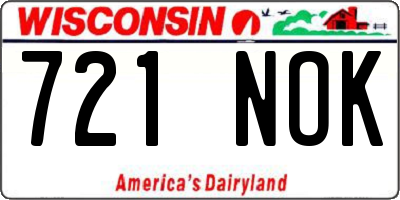 WI license plate 721NOK