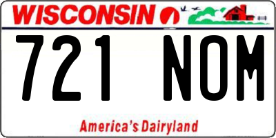 WI license plate 721NOM